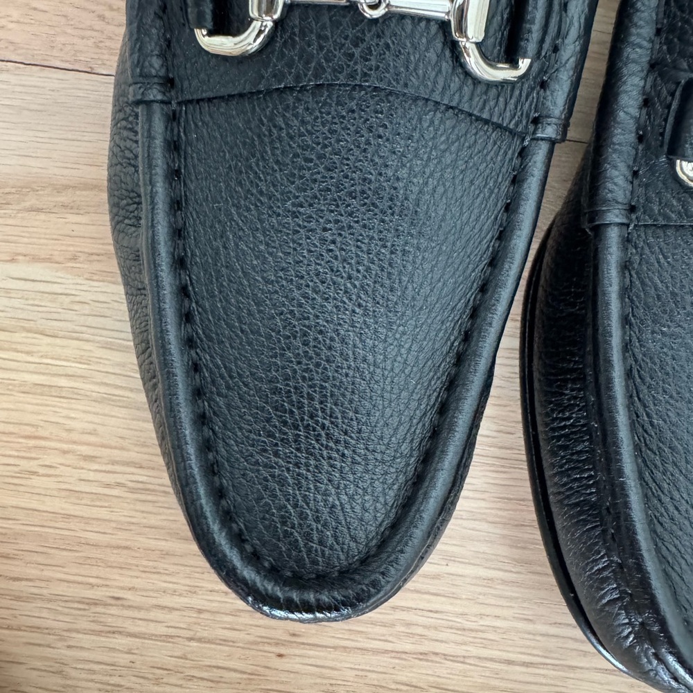 GUCCI Men's Horsebit loafers Black & Silver Sz 9.5 EUC - Picture 4 of 11